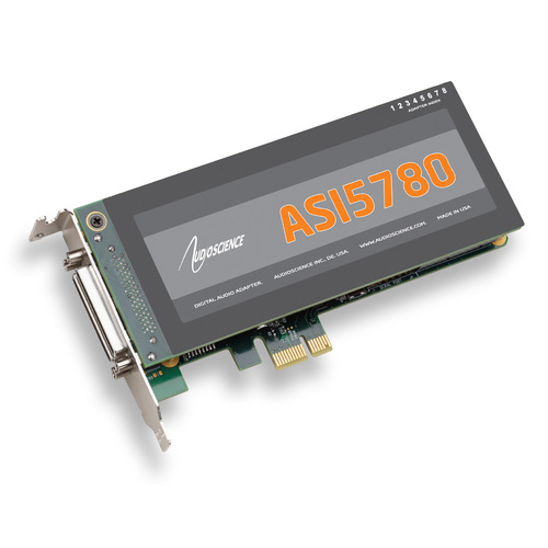 AudioScience ASI5780 with BOB1038 Breakout Box, Low Profile PCI Express Sound Card
