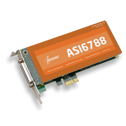 AudioScience ASI6788 with BOB1038 Breakout Box, Low Profile PCI Express Sound Card with GPIO