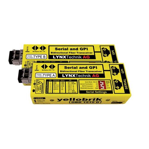 Lynx Technik OBD 1510 D - RS232/422/485 Serial and GPI Bidirectional Fiber Transceiver