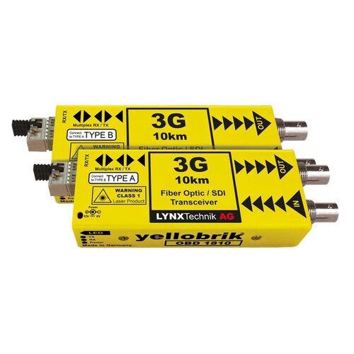 Lynx Technik OBD 1810-2-LC - 3Gbit SDI Bidirectional Fiber Transceiver - 10km (PAIR - A and B versions supplied) - Fiber LC connectors