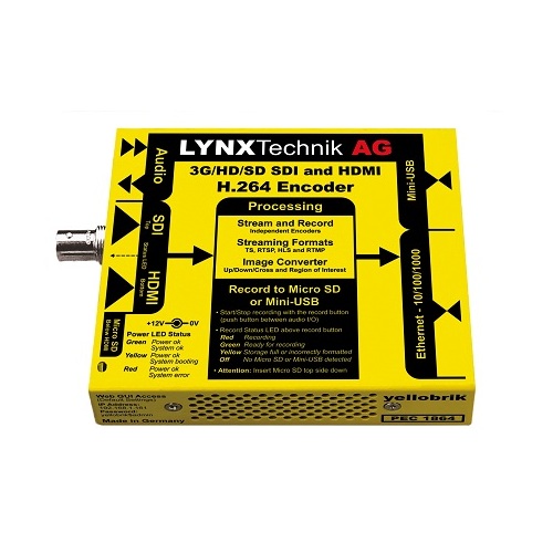 Lynx Technik PEC 1864 - 3Gbit SDI/HDMI H.264 Streamer and Recorder