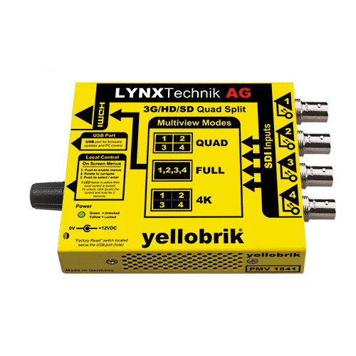 Lynx Technik PMV 1841 - 3Gbit SDI to HDMI Quad Split + 4K Monitoring
